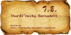 Thuránszky Bernadett névjegykártya